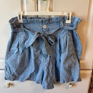 Madewell High Waist Light Blue Denim Shorts “paper bag” shorts